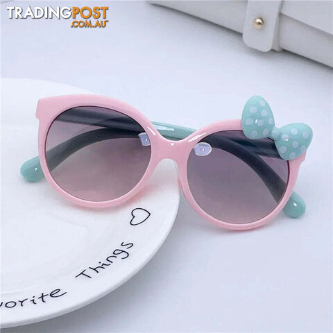 PinkZippay Kids Sunglasses Girls Boys Shiny Bowknot Sun Glasses Lovely Cat Children Eyewear Fashion Gradient Eyeglasses UV400