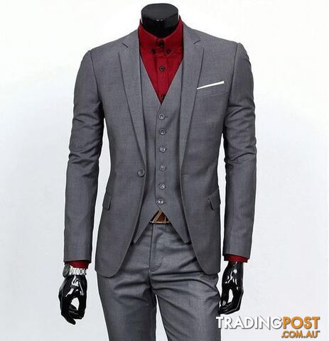 Dark grey 1 buttons / MZippay Three-piece formal blazer suit / Male suit of cultivate one's morality Business suits