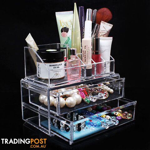 Zippay Portable Transparent Acrylic Cosmetic Organizer Drawer Makeup Case Storage Insert Holder Box