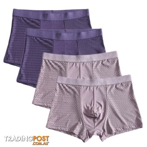 Blue Bre / XLZippay 4pcs/lot Bamboo Fiber Boxer Pantie Underpant plus size shorts breathable underwear