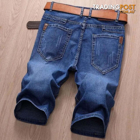 Blue 816 / 31Zippay Summer Men Short Denim Jeans Thin Knee Length New Casual Cool Pants Short Elastic Daily High Quality Trousers New Arrivals
