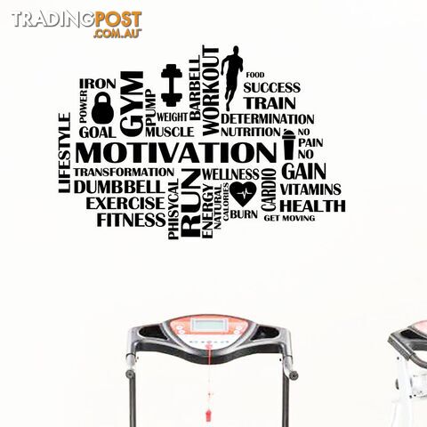Red / 110x75 cmZippay Gym Motivational Words Wall Decal Fitness Sport Vinyl Wall Sticker Home Decor GYM Work Out Wall Decoration