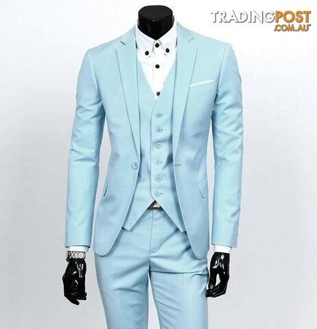 Light blue 1 buttons / MZippay Three-piece formal blazer suit / Male suit of cultivate one's morality Business suits