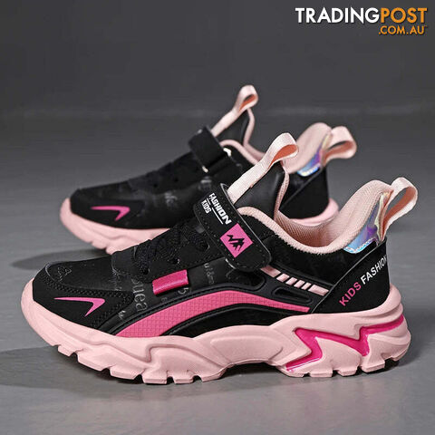 Black / 36Zippay Brand Kids Sports Shoes Outdoor Comfortable Running Shoes Girls Waterproof Sneakers Antislip Children Shoes