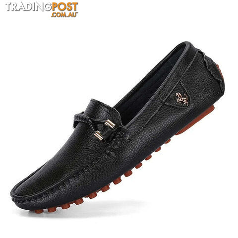 Black / 38Zippay Loafers Men Shoes Casual Driving Flats Slip-on Shoes Luxury Comfy Moccasins