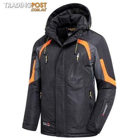 Black / 56 4XLZippay Men Winter New Outdoor Jet Ski Premium Snow Warm Parkas Jacket Coat Men Outwear Casual Hooded Waterproof Thick Fleece Parka Men