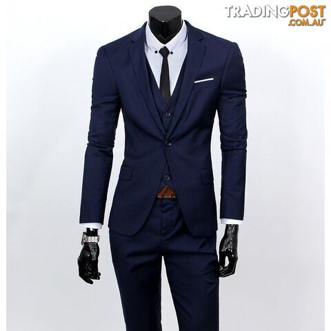 Navy 1 buttons / XXXLZippay Three-piece formal blazer suit / Male suit of cultivate one's morality Business suits