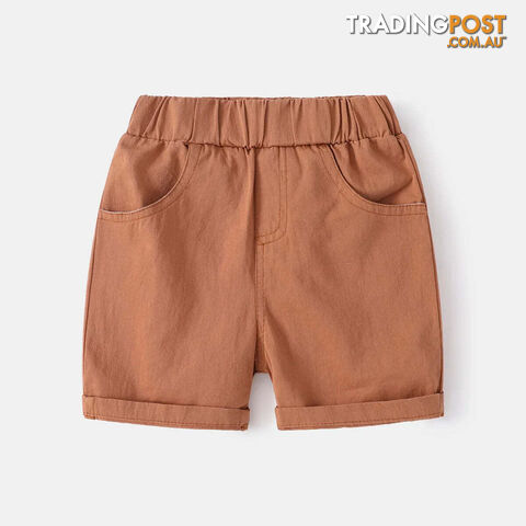 Coffee / 5Zippay Cotton Linen Boys Shorts Toddler Kids Summer Knee Length Pants Children's Clothes