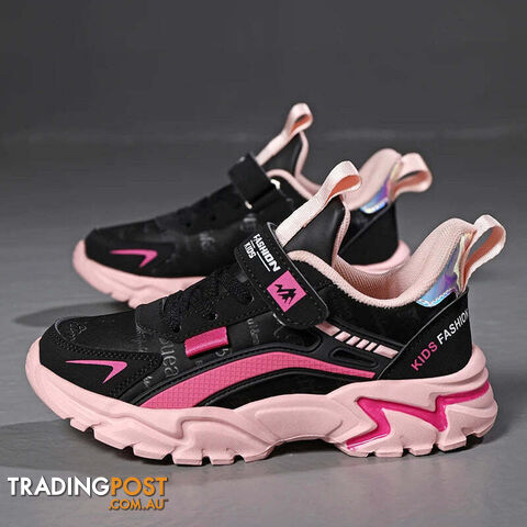 Black / 34Zippay Brand Kids Sports Shoes Outdoor Comfortable Running Shoes Girls Waterproof Sneakers Antislip Children Shoes
