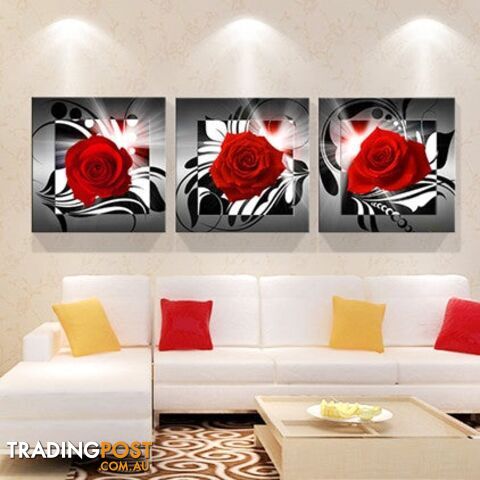 80cmX80cmX3pcs / A styleZippay Print poster canvas Wall Art Beautiful roses cuadros Decoration art oil painting Modular pictures on the hall wall(no frame)3pcs