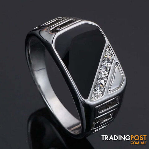 CR149XS / 8Zippay Metal Glossy Rings for Men Geometric Width Signet Square Finger Punk Style Fashion Ring Jewelry Accessories