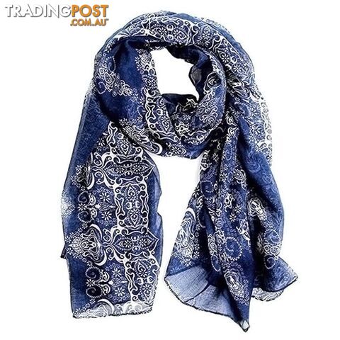 BlueZippay 160*70cm High Blue and White Porcelain Style Thin Section the Silk Floss Women Scarf Shawl #L033511