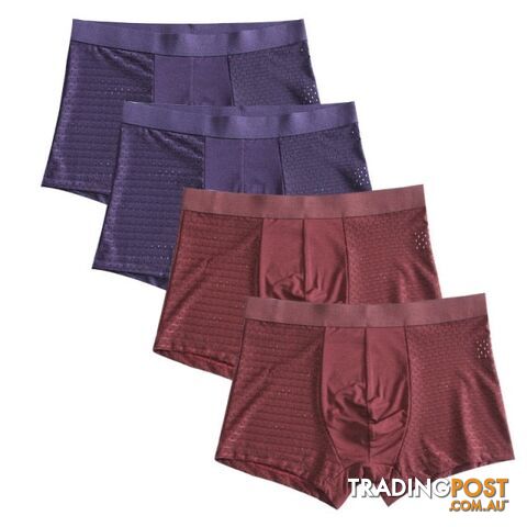 Blue Red / 6XLZippay 4pcs/lot Bamboo Fiber Boxer Pantie Underpant plus size shorts breathable underwear
