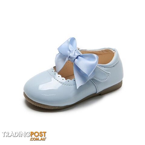 SMG104Skyblue / CN 27 insole 16.8cmZippay Baby Girls Shoes Cute Bow Patent Leather Princess Shoes Solid Color Kids Gilrs Dancing Shoes First Walkers SMG104