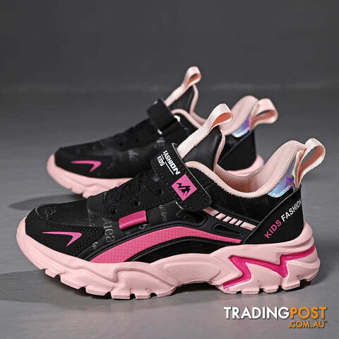 Black / 29Zippay Brand Kids Sports Shoes Outdoor Comfortable Running Shoes Girls Waterproof Sneakers Antislip Children Shoes