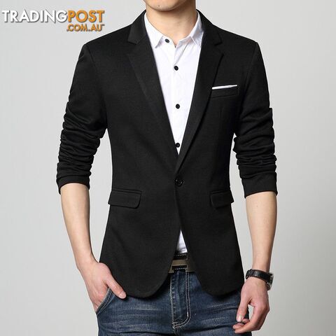 3625 black / XXXLZippay Slim Fit Casual jacket Cotton Men Blazer Jacket Single Button Gray Mens Suit Jacket Autumn Patchwork Coat Male Suite
