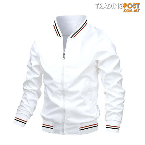 White / 5XLZippay Bomber Jacket Men Casual Windbreaker Jacket Coat Men High Quality Outwear Zipper Stand Collar Military Jacket Mens