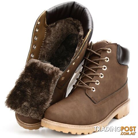 2 Winter Fur Brown / 9.5Zippay big size leather men boots winter man shoes ankle boot men's snow shoe martin cowboy autumn man fur velvet flats 1208