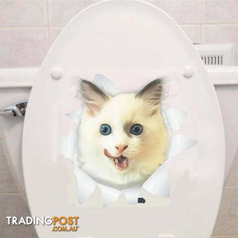 cat12Zippay Cats 3D Wall Sticker Toilet Stickers Hole View Vivid Dogs Bathroom For Home Decoration Animals Vinyl Decals Art Wallpaper Poster