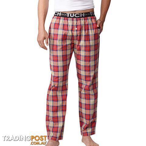 RED / XLZippay Pyjama Pants Men Underwear Trousers Plaid Mens Lounge Pants Pantalon Piyamas Jovenes Pijama Gootuch 2505
