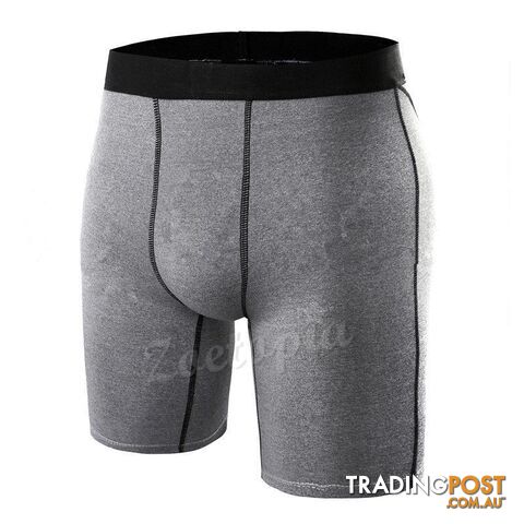 Gray / XLZippay Men Breathable Quick Dry Underwear Tights Gym Fitness Running Boxers Football Soccer Skinny Sport Training Basketball Shorts