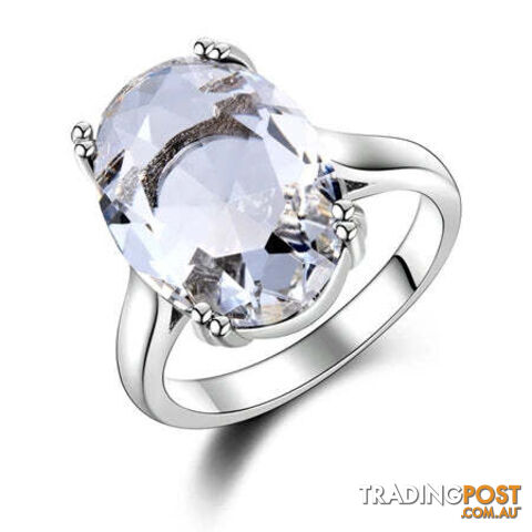 White / 8Zippay Womens Jewelry Silver Ring Mystic Fire Rainbow Topaz Rings Elegant Wedding Jewelry