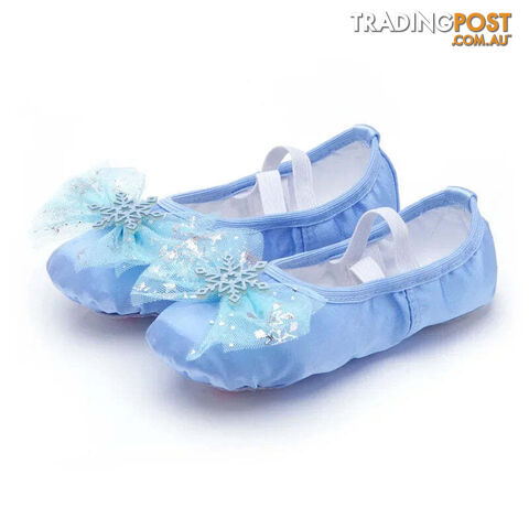 Ice blue / 31Zippay Lovely Princess Dance Soft Soled Ballet Shoe Children Girls Cat Claw Chinese Ballerina Exercises Shoes
