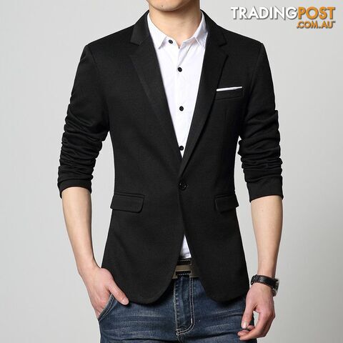 3625 black / LZippay Slim Fit Casual jacket Cotton Men Blazer Jacket Single Button Gray Mens Suit Jacket Autumn Patchwork Coat Male Suite