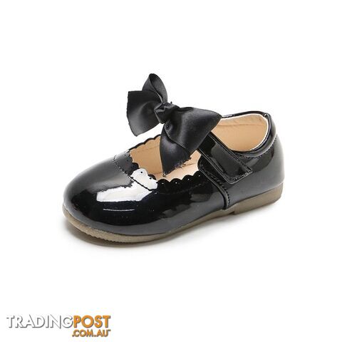 SMG104Black / CN 26 insole 16.2cmZippay Baby Girls Shoes Cute Bow Patent Leather Princess Shoes Solid Color Kids Gilrs Dancing Shoes First Walkers SMG104