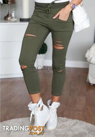 3116 green / MZippay Fashion women Sweatpants S-XL Plus Size Flower Printed Womens Harem Pants Nineth Capris Casual Trousers