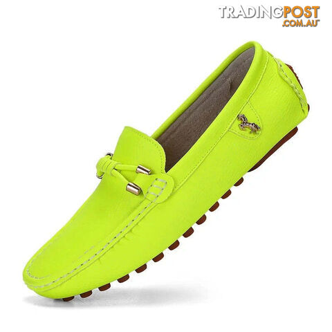 Fluorescent / 37Zippay Loafers Men Shoes Casual Driving Flats Slip-on Shoes Luxury Comfy Moccasins