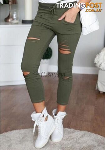 3116 green / XLZippay Fashion women Sweatpants S-XL Plus Size Flower Printed Womens Harem Pants Nineth Capris Casual Trousers