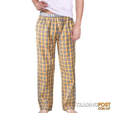YELLOW / XXLZippay Pyjama Pants Men Underwear Trousers Plaid Mens Lounge Pants Pantalon Piyamas Jovenes Pijama Gootuch 2505