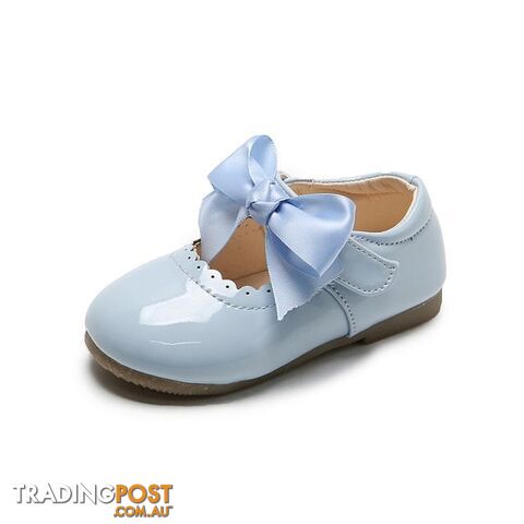 SMG104Skyblue / CN 30 insole 18.7cmZippay Baby Girls Shoes Cute Bow Patent Leather Princess Shoes Solid Color Kids Gilrs Dancing Shoes First Walkers SMG104