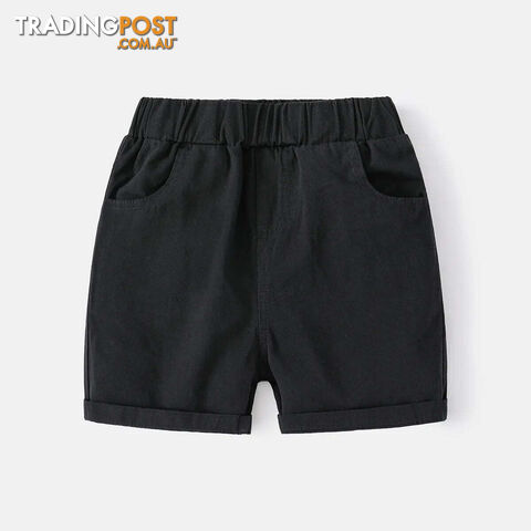 Black / 4TZippay Cotton Linen Boys Shorts Toddler Kids Summer Knee Length Pants Children's Clothes