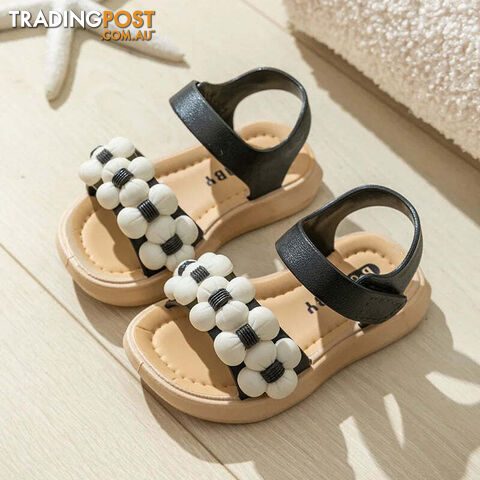 black / 30inner17.5cmZippay Children's Slippers Summer Girls and Boys Bathroom Home Anti slip Beach Shoes Soft Soled Baby Sandals