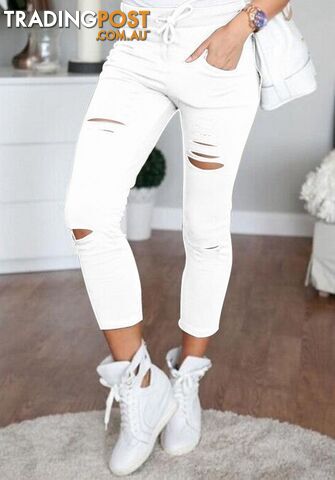 3116 white / LZippay Fashion women Sweatpants S-XL Plus Size Flower Printed Womens Harem Pants Nineth Capris Casual Trousers