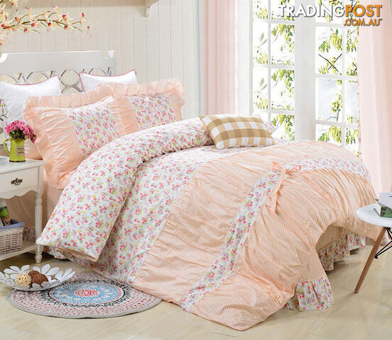 19 / KingZippay 100% Cotton Classic Princess Polka Dot Girls Bedding Sets Bedroom Bed Sheet Duvet Cover Pillowcase Twin Queen King size