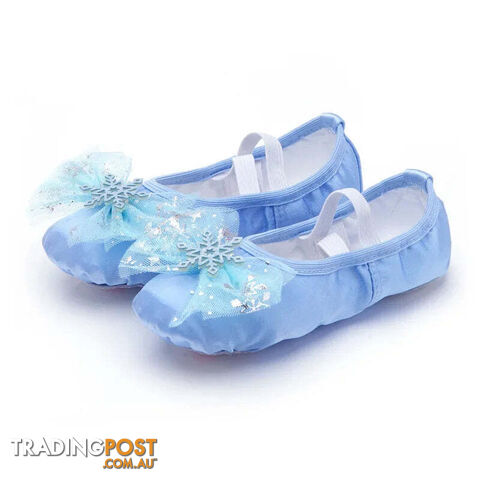Ice blue / 36Zippay Lovely Princess Dance Soft Soled Ballet Shoe Children Girls Cat Claw Chinese Ballerina Exercises Shoes