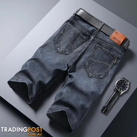 Grey 866 / 33Zippay Summer Men Short Denim Jeans Thin Knee Length New Casual Cool Pants Short Elastic Daily High Quality Trousers New Arrivals