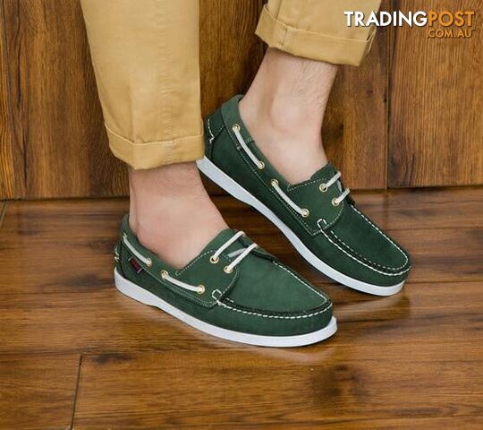 as picture 1 / 10Zippay British Style Fashion Men Boat Shoes Spring Autumn Youth Lace Up Casual Comfortable Flat Men Shoes Round Toe Men Shoes