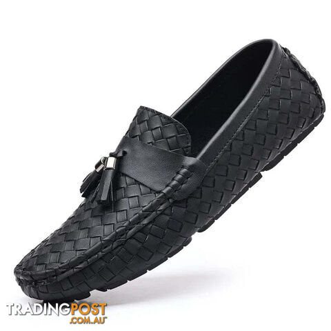 black / 39Zippay Designer Leather Casual Shoes for Men High Quality Fashion Comfortable Man's Loafers Flats Driving Shoes