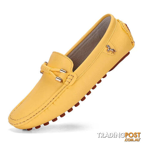 yellow / 42Zippay Mens Dress Shoes Men's Formal Leather Shoes for Men Elegant Casual Business Social Male Shoe Wedding Party Shoes Driving Shoe