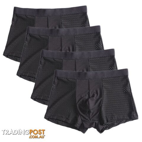 Black / XXXLZippay 4pcs/lot Bamboo Fiber Boxer Pantie Underpant plus size shorts breathable underwear