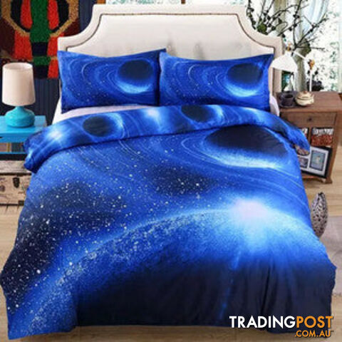 XK005 / 200x230cm Queen setZippay Moon Star Galaxy bedding sets twin full queen size Universe Outer Space 4pc duvet cover set with bedsheet pillowcases