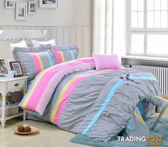 16 / KingZippay YADIDI 100% Cotton Classic Princess Polka Dot Girls Bedding Sets Bedroom Bed Sheet Duvet Cover Pillowcase Twin Queen King size