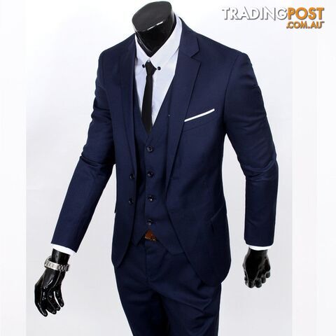 Navy 2 buttons / XLZippay Three-piece formal blazer suit / Male suit of cultivate one's morality Business suits