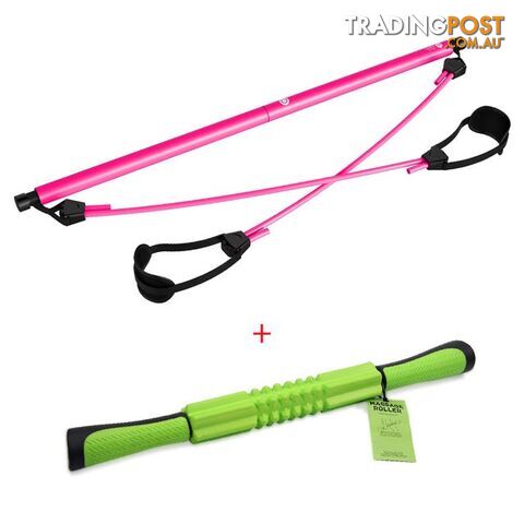 with Massage StickZippay Pilates Bar Kit with Resistance Band Pilates Exercise Stick Toning Bar Fitness Home Yoga Gym, Body Workout