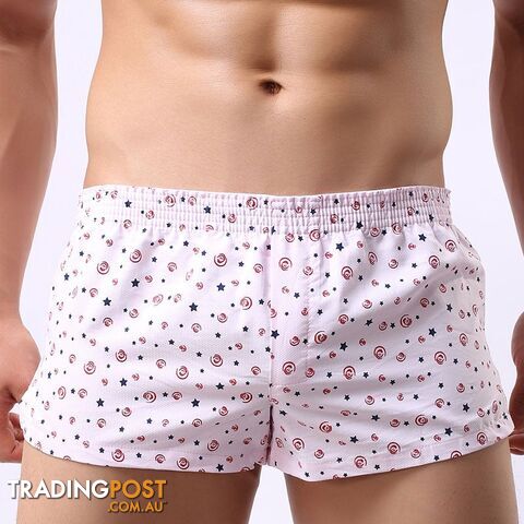 pink star / LZippay Men Underwear Boxer Shorts Trunks Slacks Cotton Men Boxer Shorts Underwear Printed Men Shorts Home Underpants std05