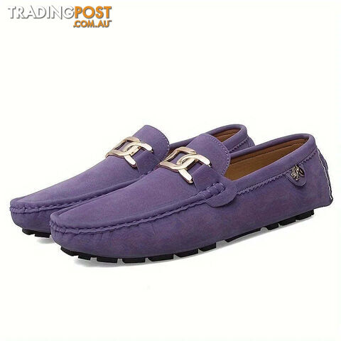 Purple / 37Zippay Split Leather Men Loafers Slip on Flats Casual Shoes for Women Moccasins Super Soft Female Footwear